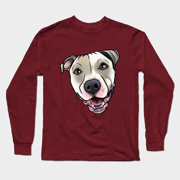 Smiling Pitbull Long Sleeve T-Shirt by Beauty Immortal